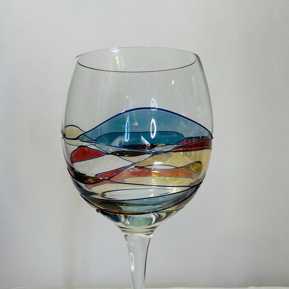 Pair of hand made Romanian Crystal Milano Wine Glasses - Picture 3 of 5